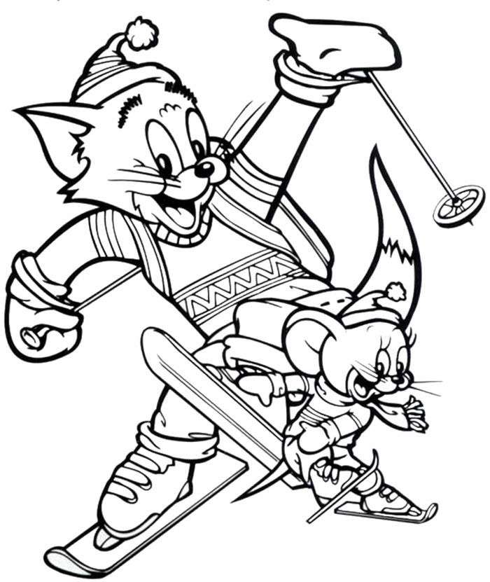 Tom And Jerry Christmas Coloring Pages