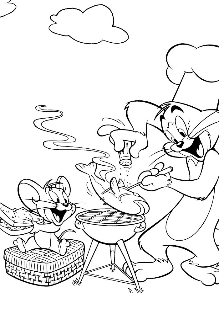 Tom And Jerry Thanksgiving Coloring Pages For Kids Printable