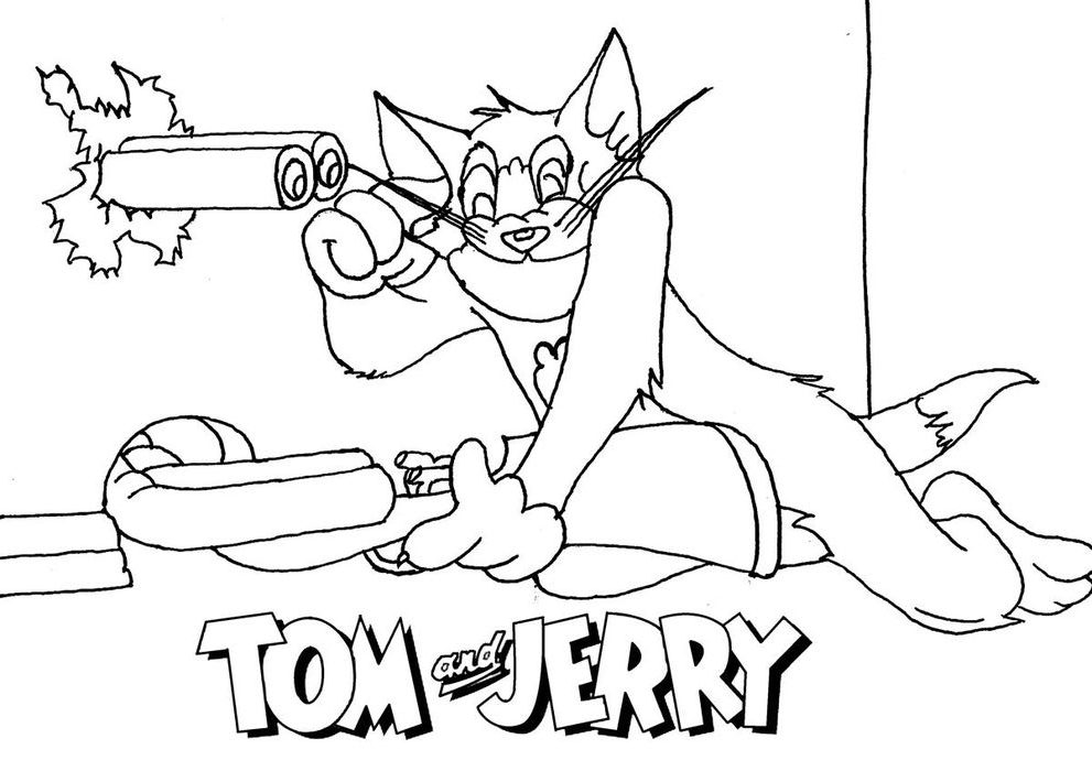 Tom From Tom And Jerry Coloring Pages