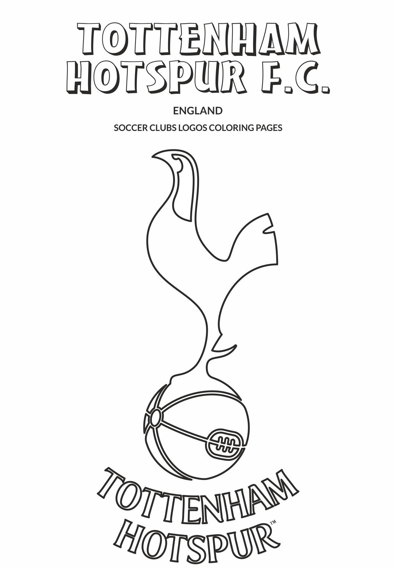 tottenham hotspur f.c. logo coloring pages