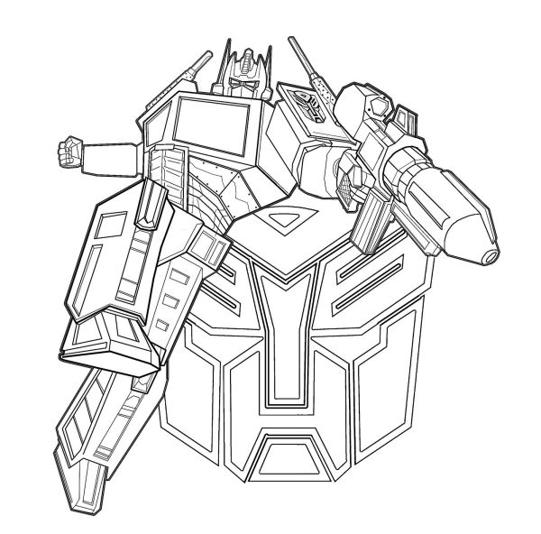 Transformer coloring pages optimus prime