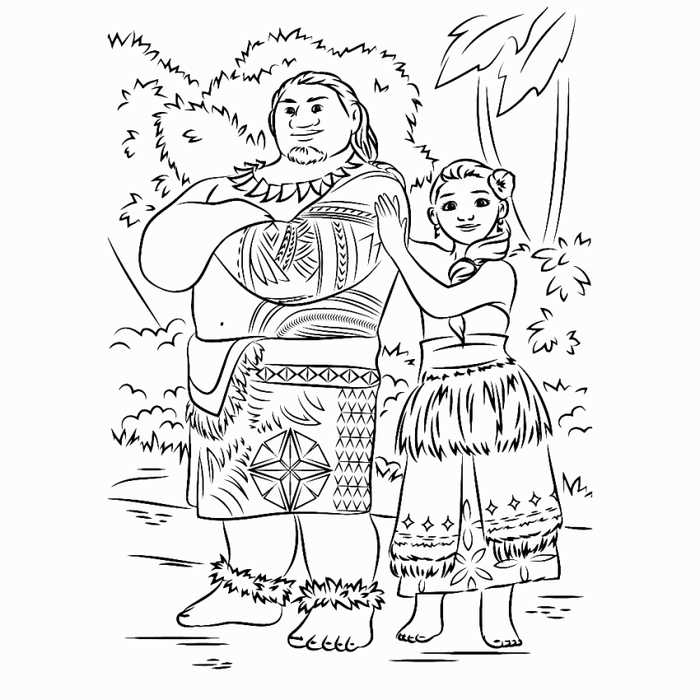 Tui And Sina From Moana Coloring Pages