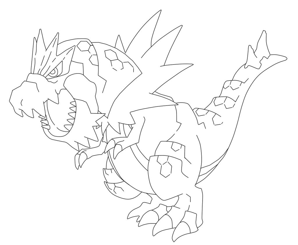 tyrantrum lineart by jinkashi d6mzuo6