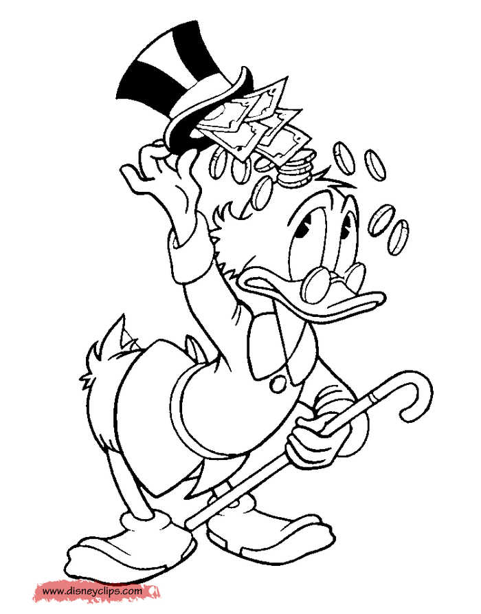 Uncle Scrooge From Ducktales Coloring Page