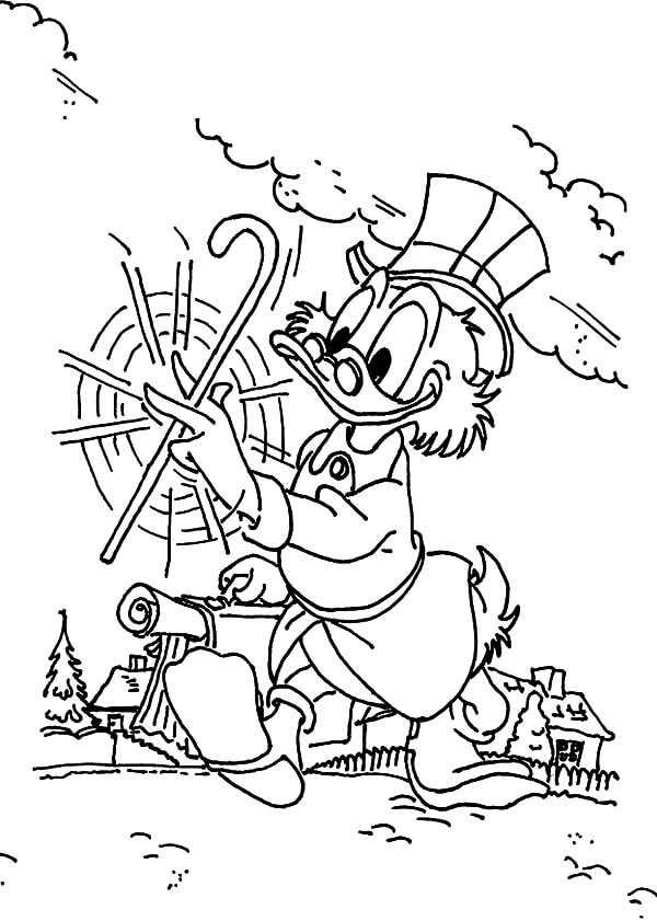 Uncle Scrooge From Ducktales Coloring Page