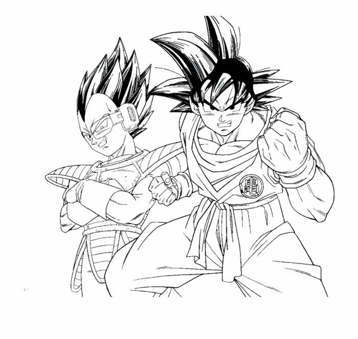 Vegeta And Goku Coloring Pages