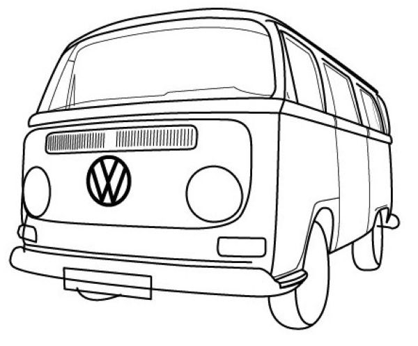 Vintage Bus VW Coloring Pages