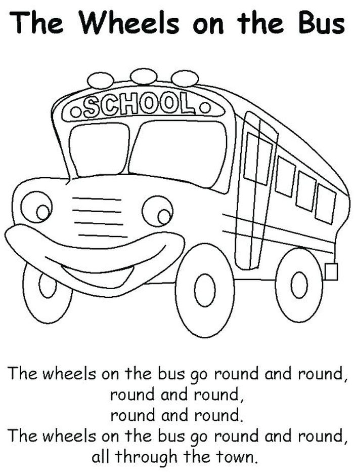 Wheels On The Bus Coloring Page