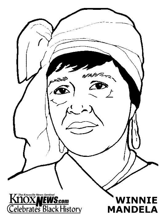 Winnie Mandela Black History Month Coloring Pages