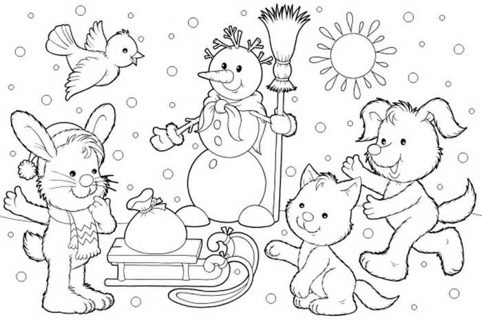 Winter Animal Coloring Pages