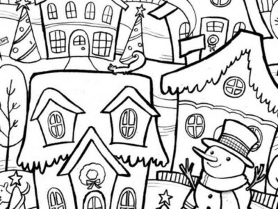 Winter Scene Coloring Pages