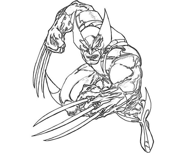 Wolverine Cartoon Coloring Pages