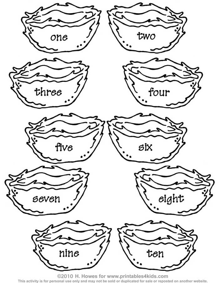 Written Numbers Math Coloring Page