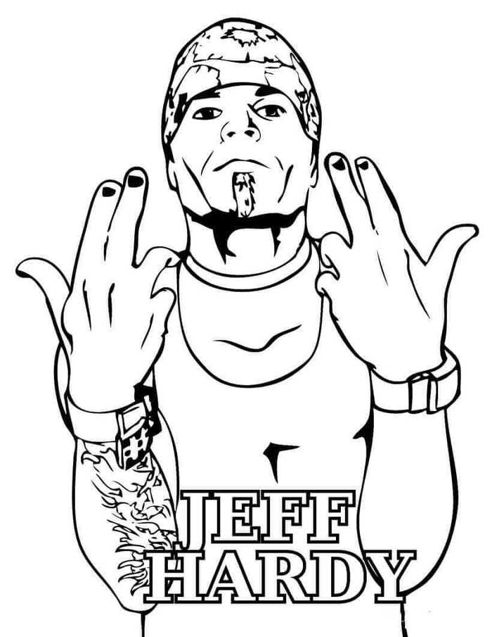 Wwe Coloring Sheets Jeff Hardy