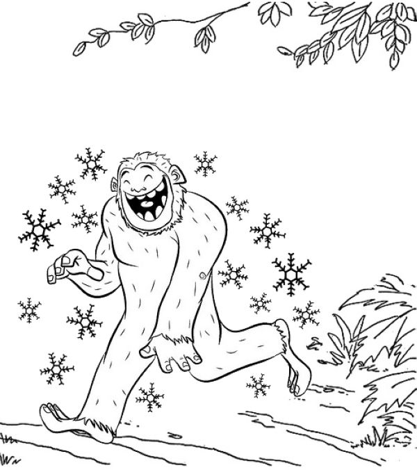 Yeti Christmas Coloring Page