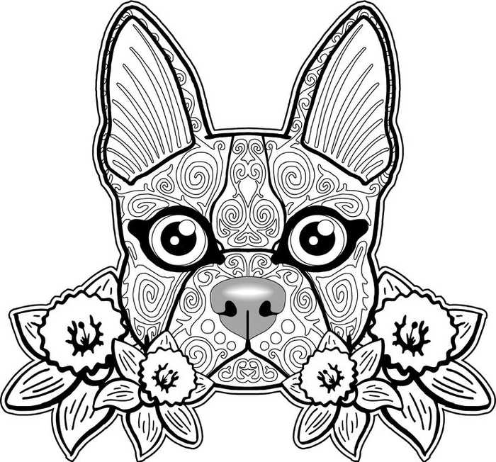 Zen Dog Coloring Page For Adults