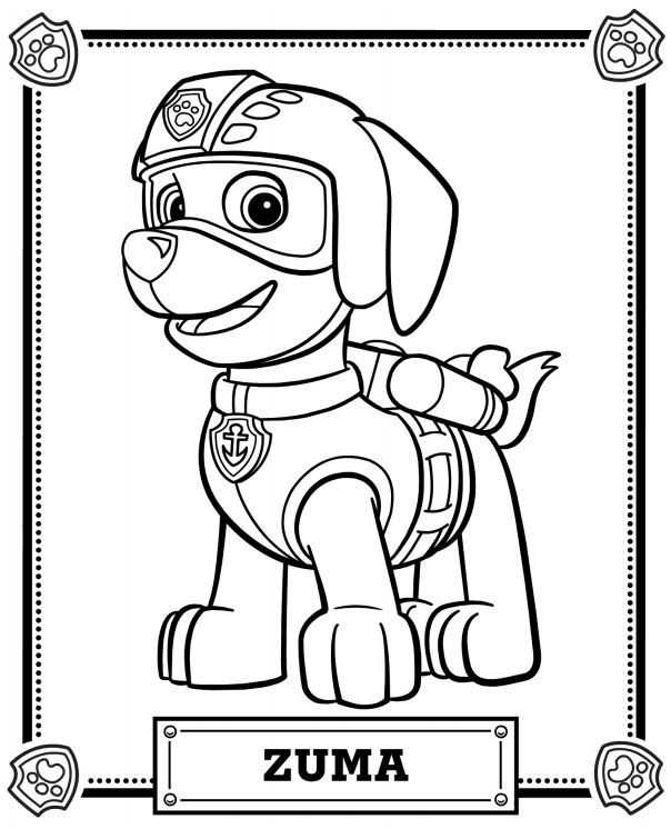 Zuma Paw Patrol Coloring Pages