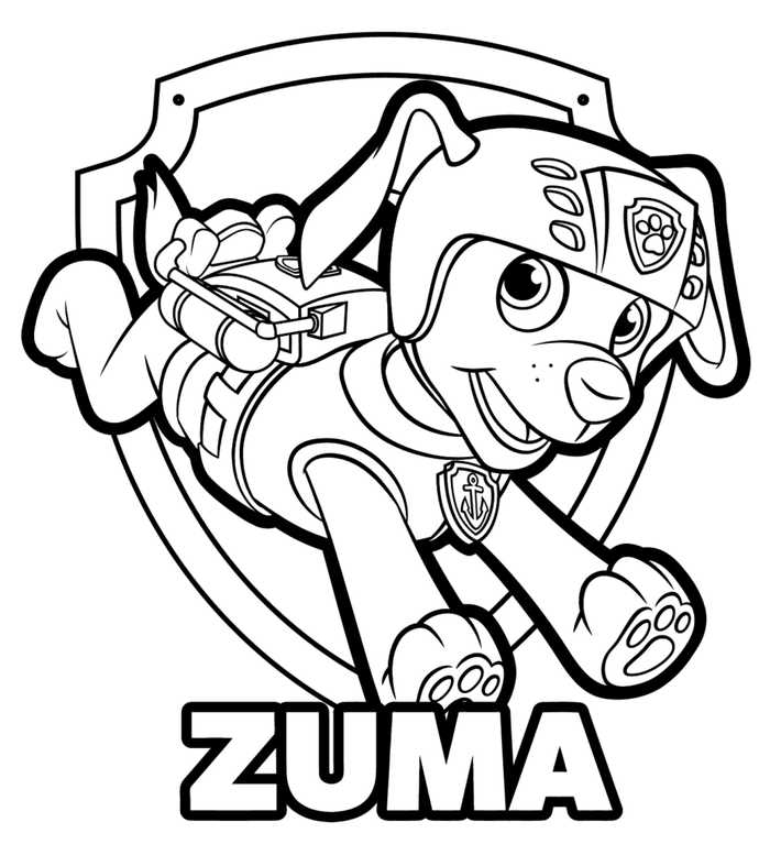 Zuma Paw Patrol Coloring Pages 1