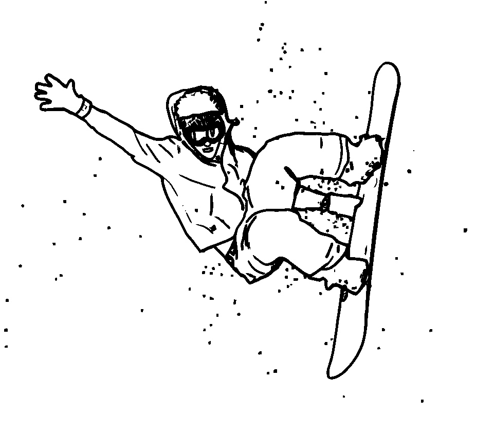 adult snowboarding coloring pages