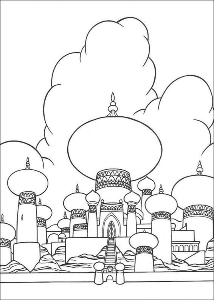 aladdin castle coloring pages