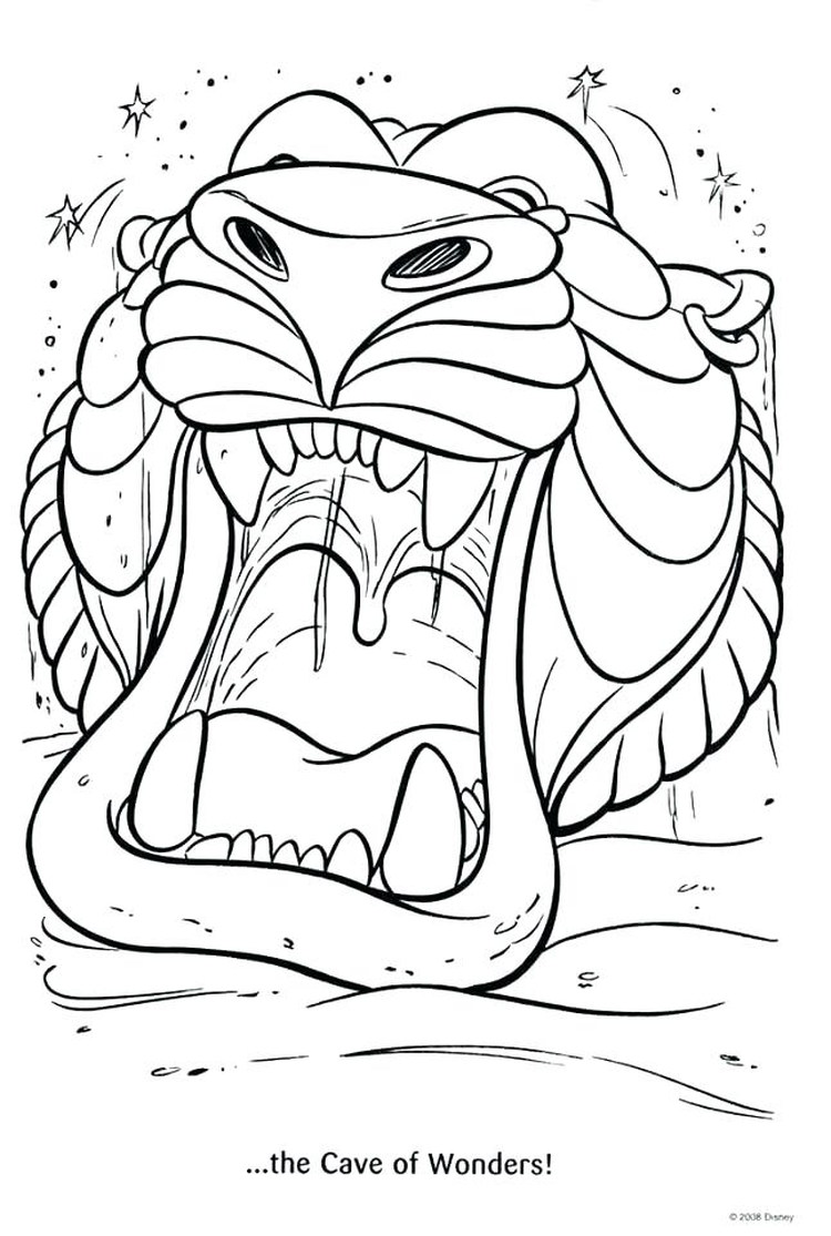 aladdin cave of wonder coloring pages