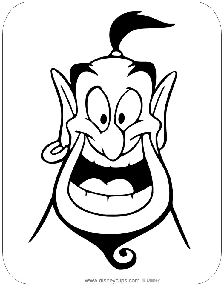 aladdin genie coloring pages