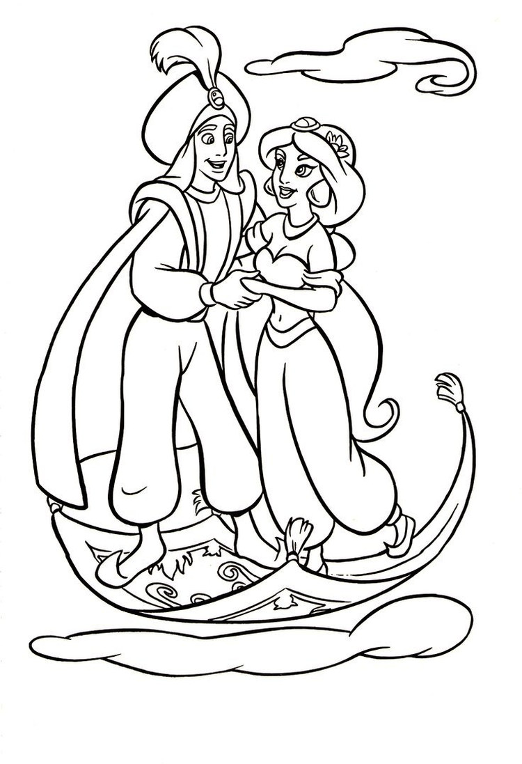 aladdin jasmine coloring pages