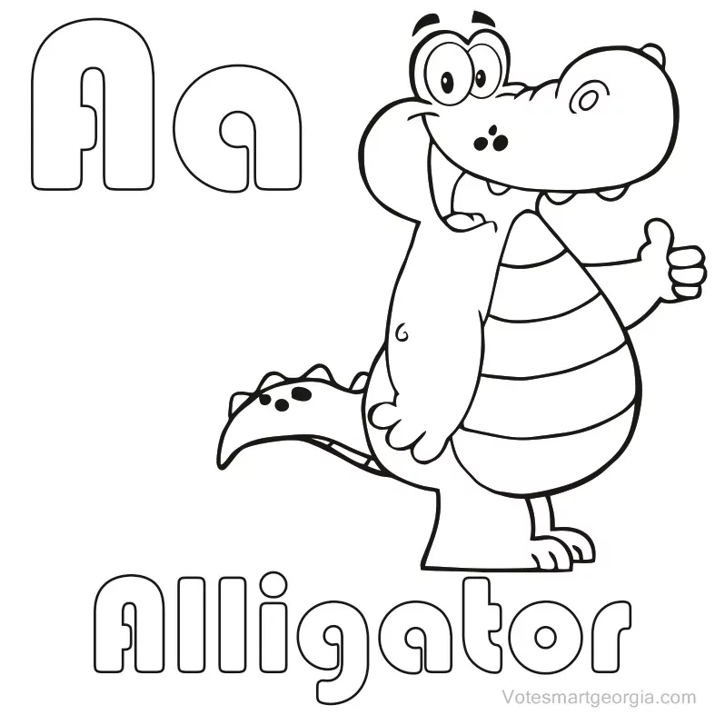 cute alligator coloring page