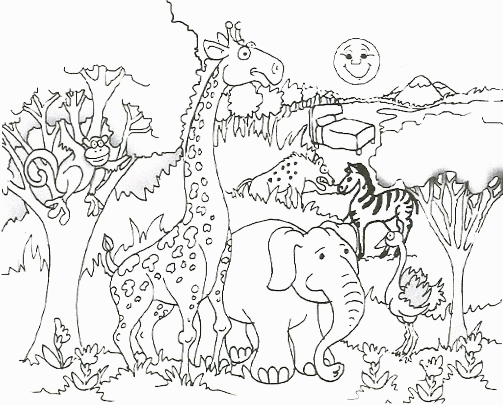 coloring pages jungle animals