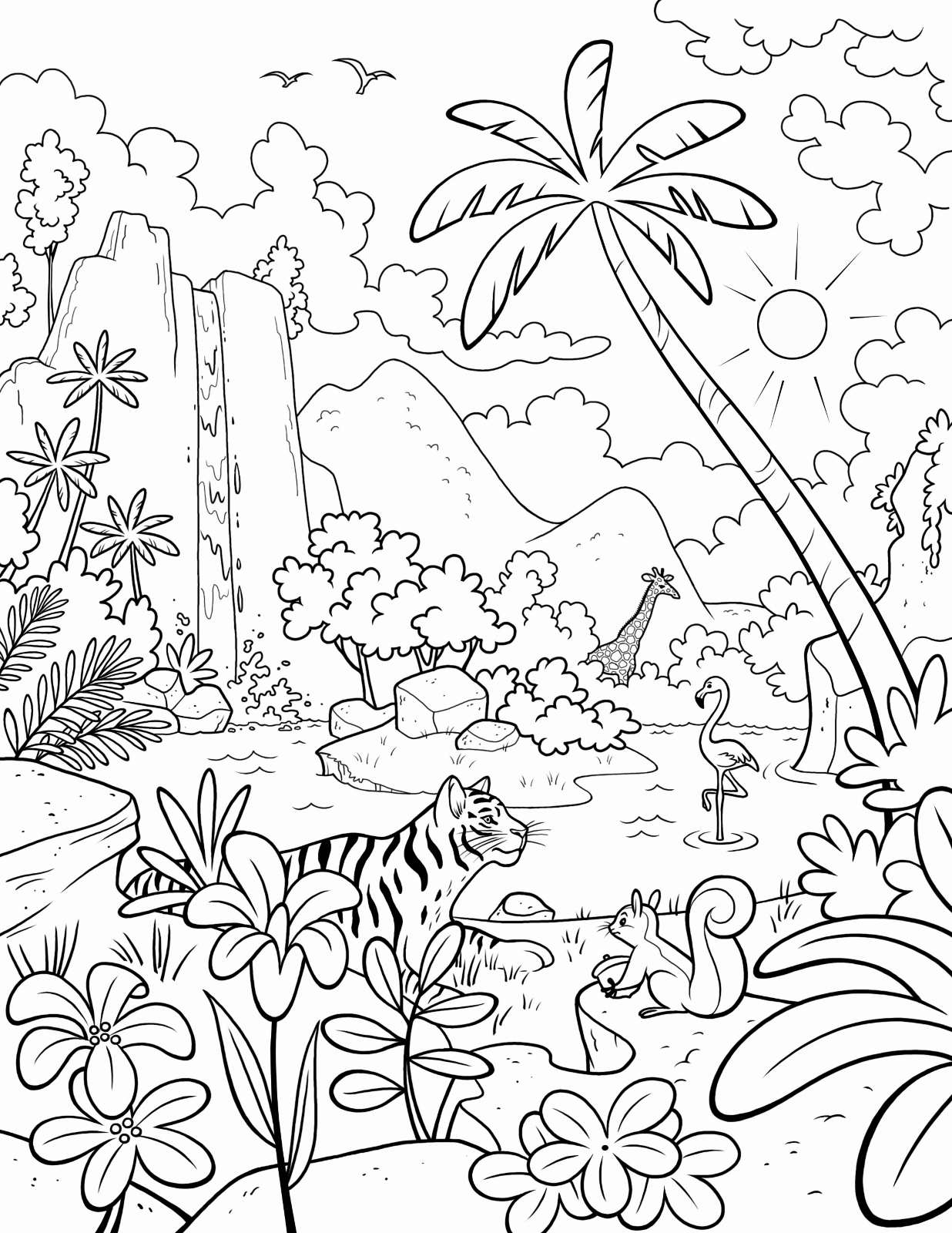 jungle animal coloring pages