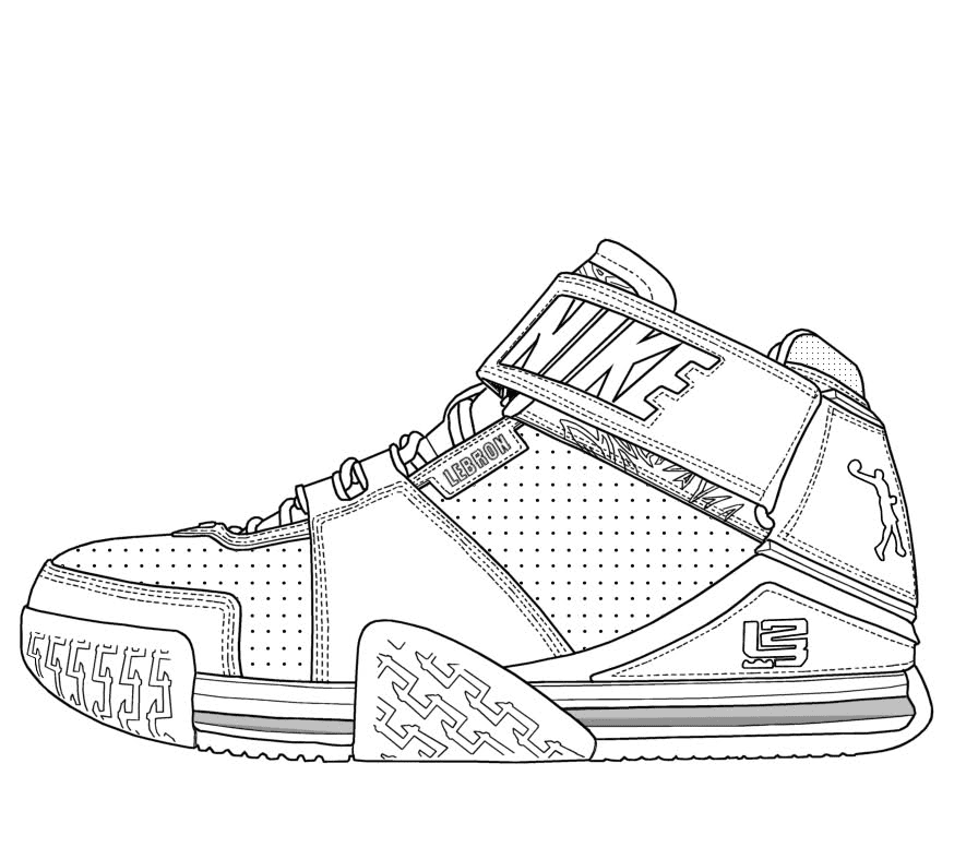 lebron james shoes coloring pages