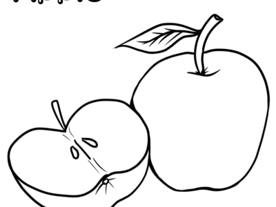 apple coloring pages for kindergarten