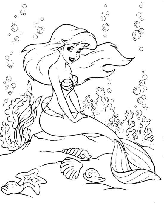 ariel coloring pages