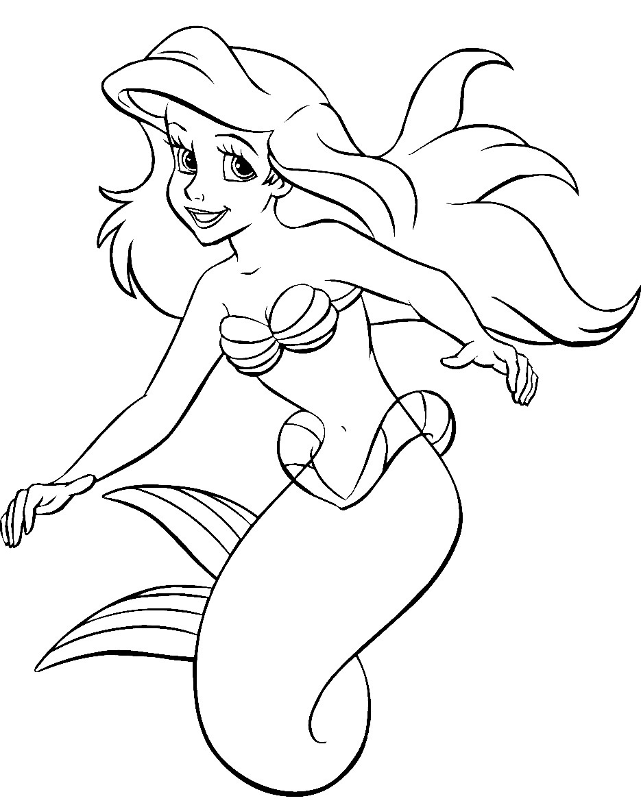 ariel princess coloring pages