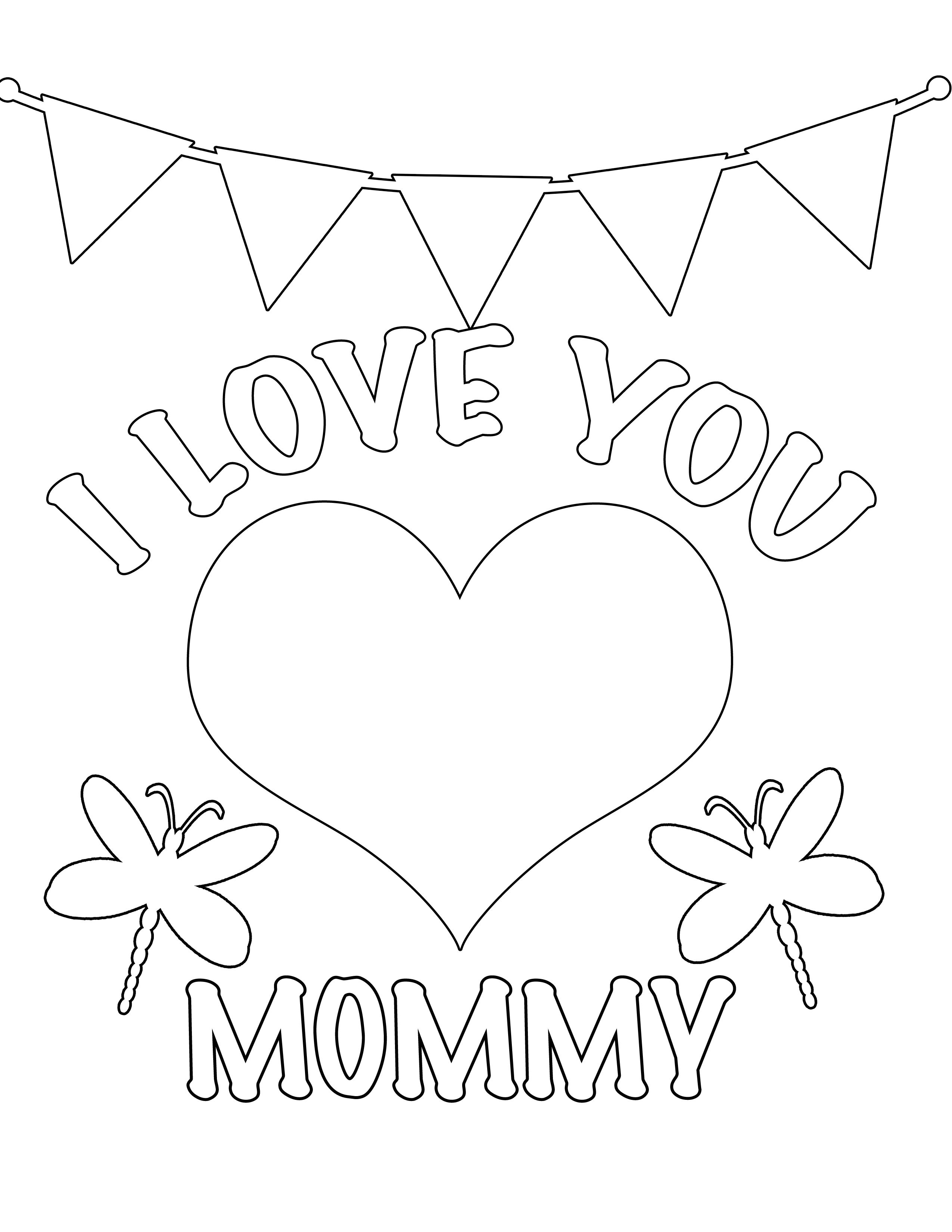 I Love You Mom Coloring Pages