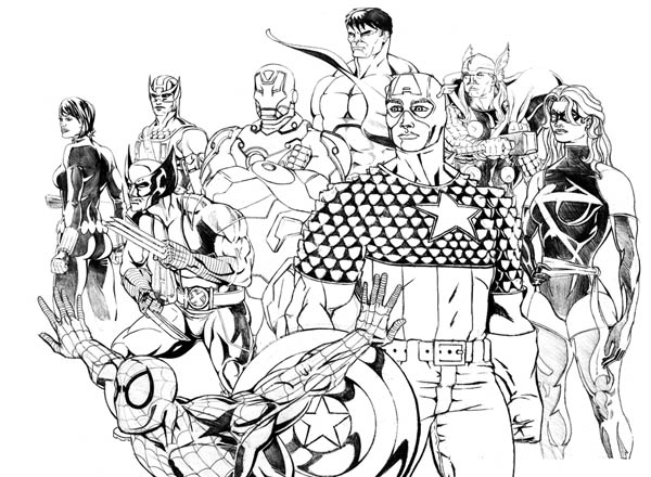 avengers coloring book pages 1