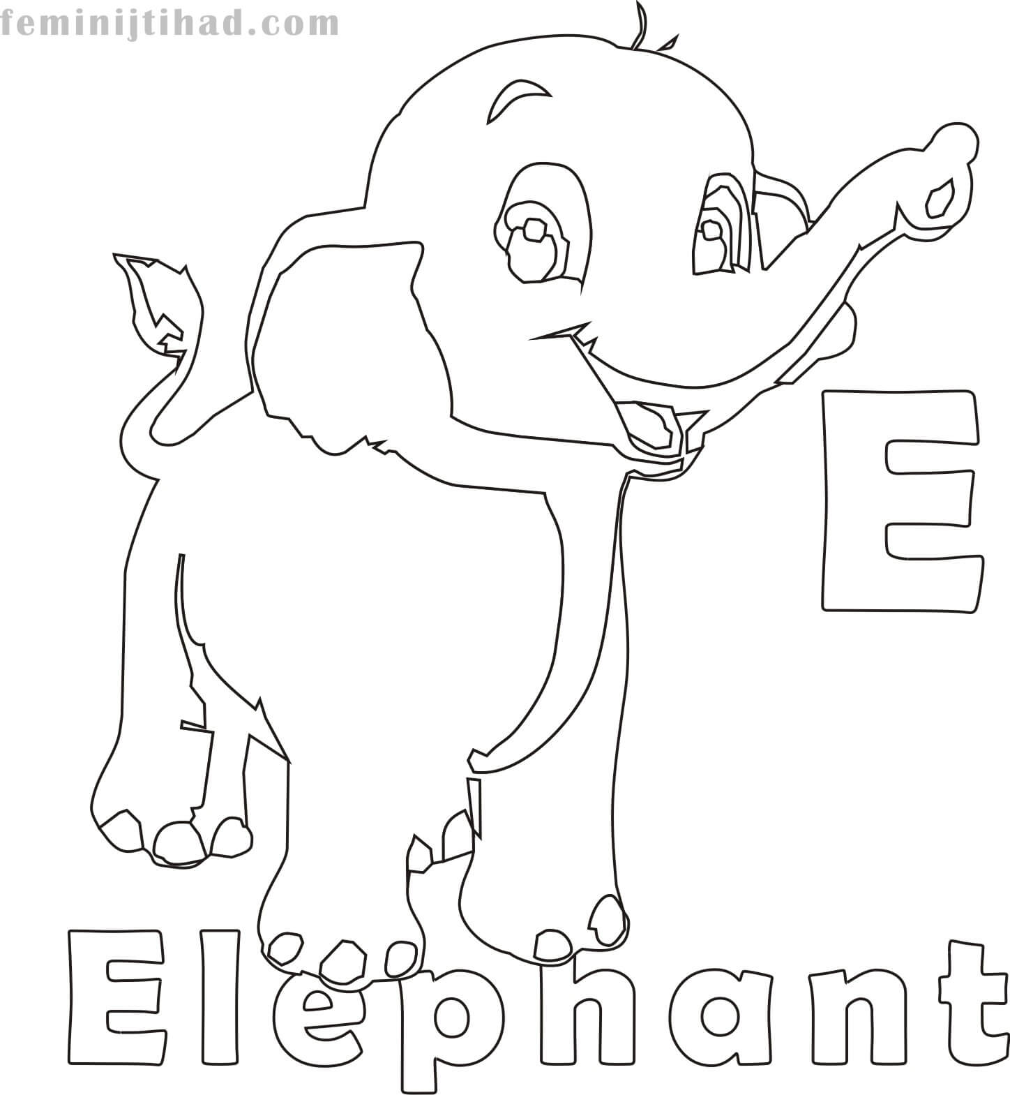 baby elephant coloring page