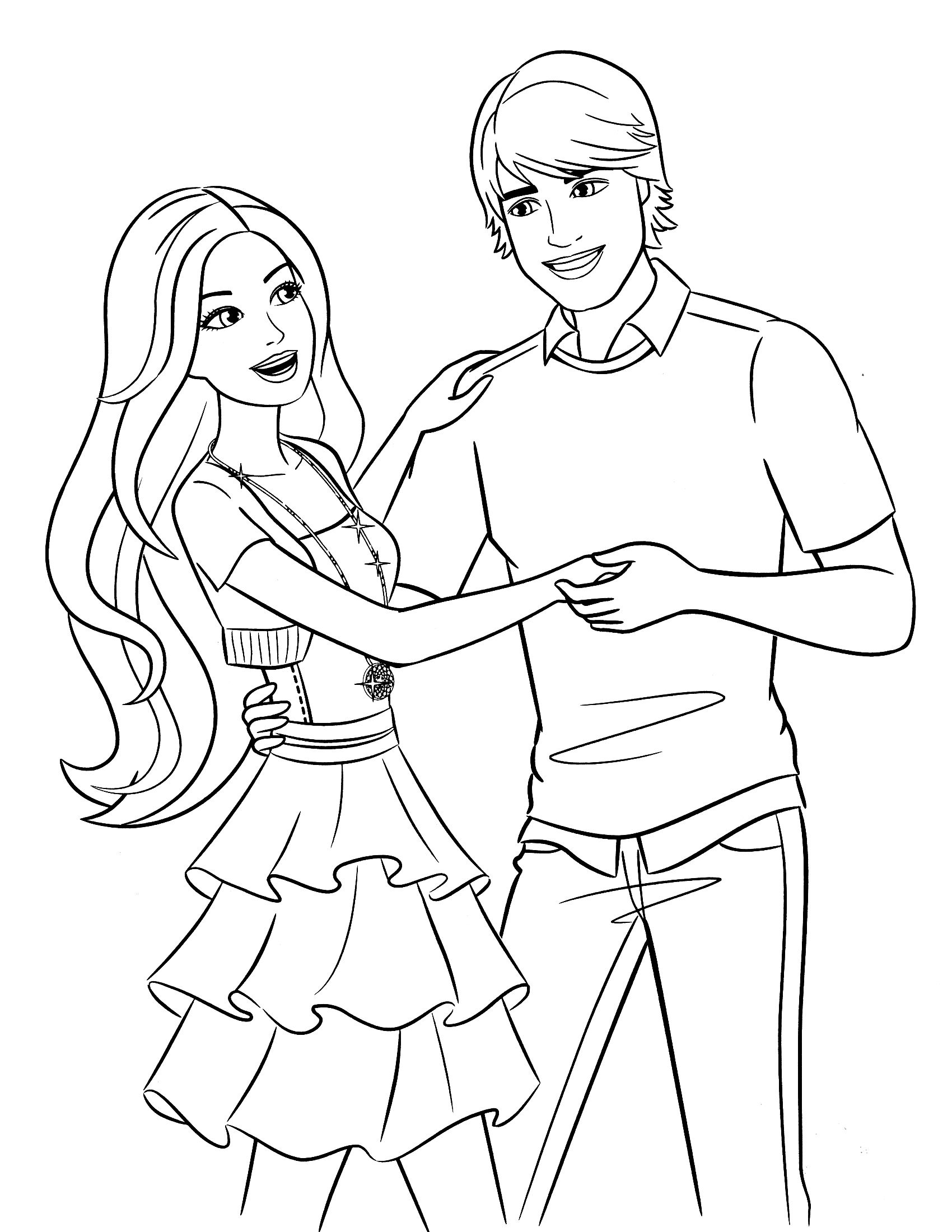 barbie and ken coloring pages