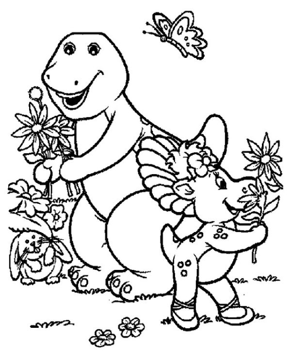 barney coloring sheets