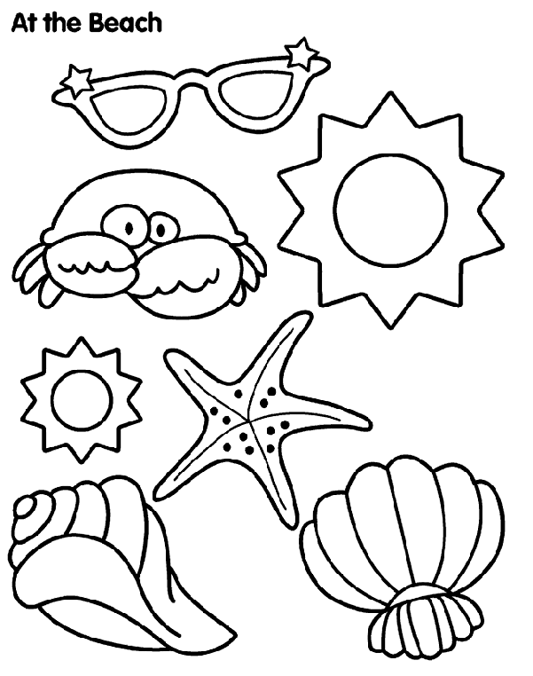 beach coloring pages for kids