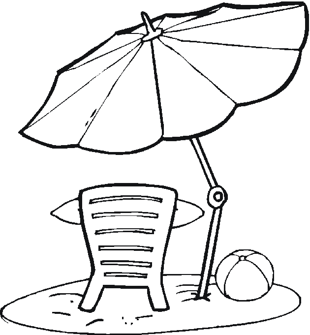 beach items coloring pages