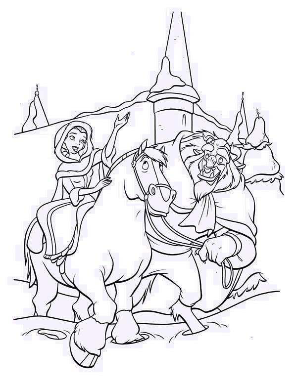 beauty and the beast characters coloring pages