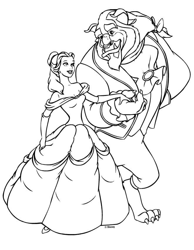 beauty and the beast coloring book pages