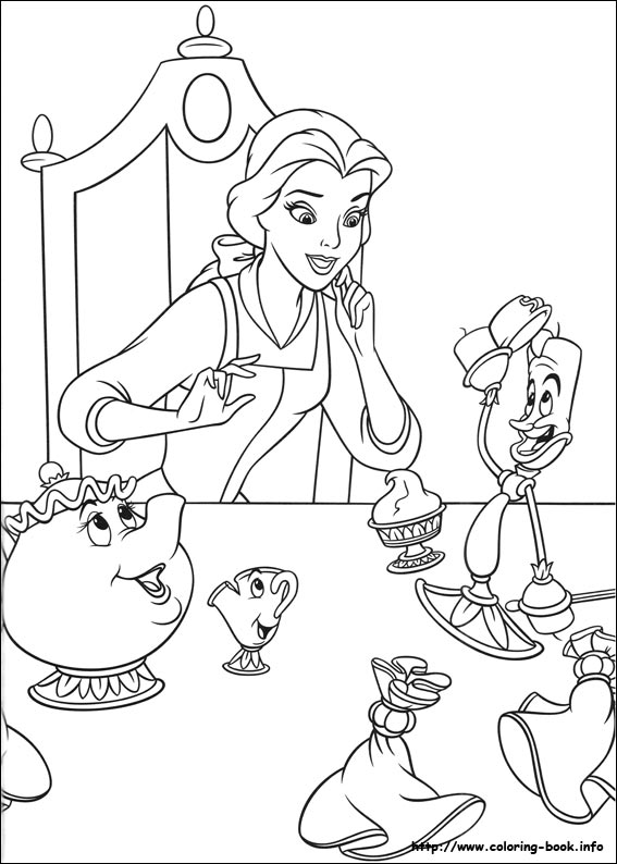 beauty and the beast rose coloring pages