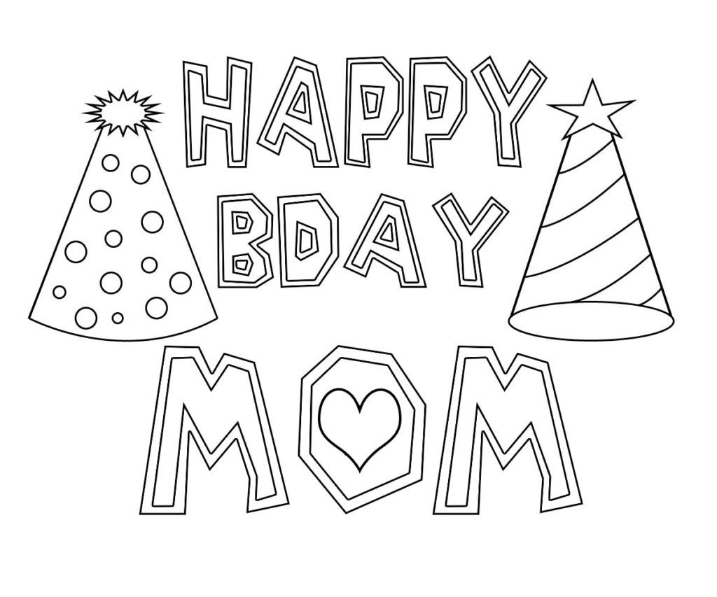 happy birthday mom coloring pages