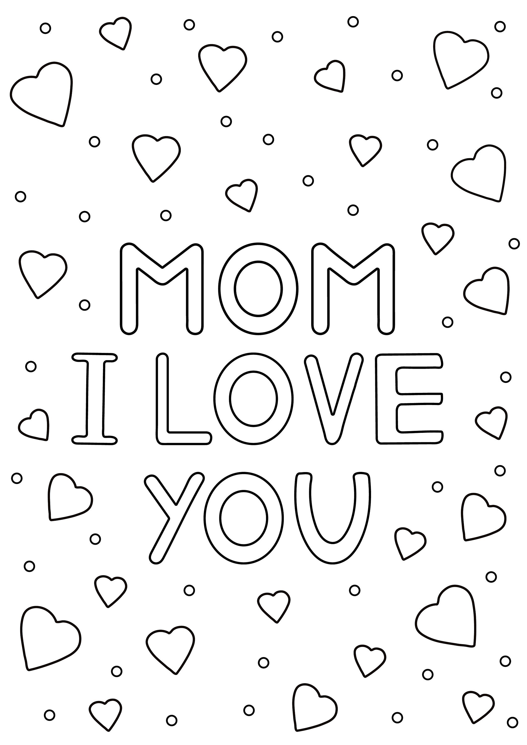 i love mom coloring pages