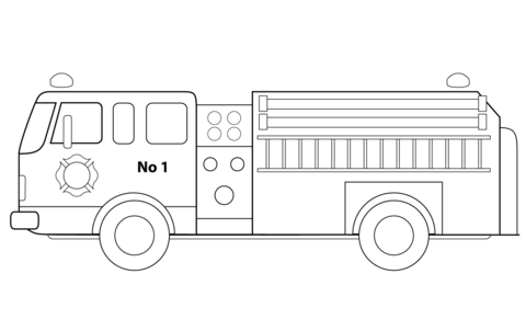 big fire truck coloring page