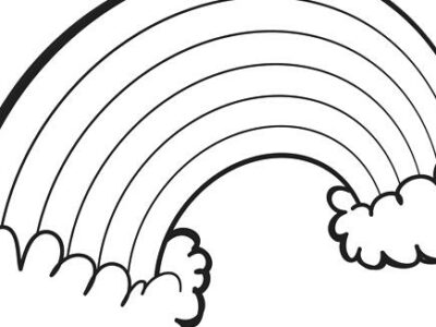 black and white rainbow coloring page