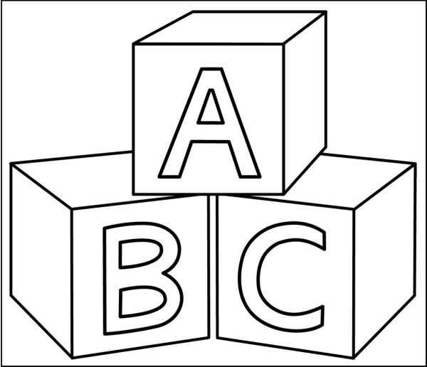 blocks coloring page for preschool