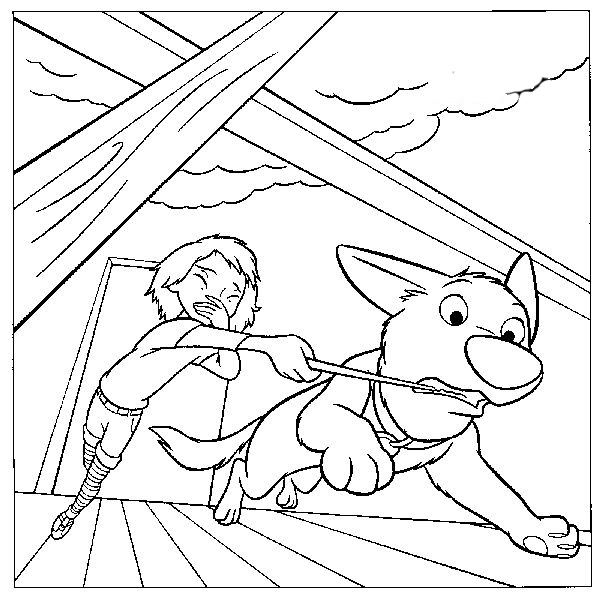 bolt coloring sheet for Disney fans